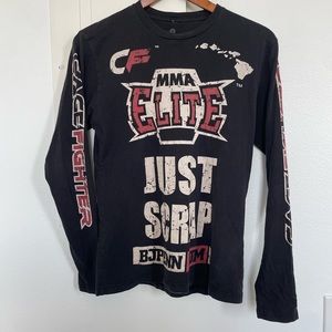 2009 UFC 107 BJ PENN WALKOUT Long Sleeve SHIRT “JUST SCRAP” CAGE FIGHTER, BJJ